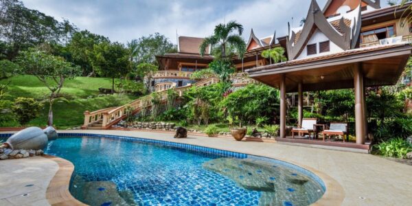 7 Bedroom Thai Style Sea View Pool Villa - Layan Beach - Phuket West - for sale